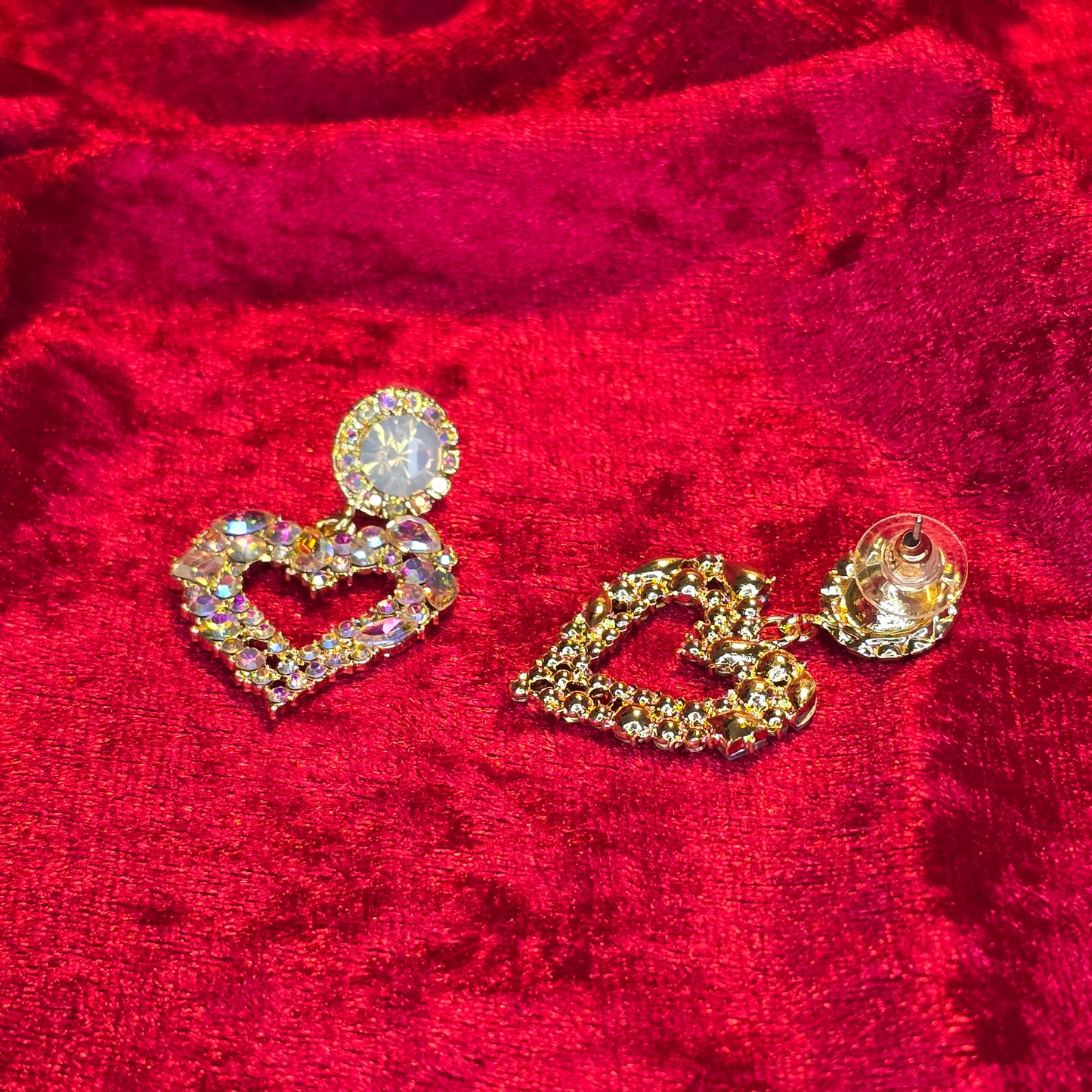 Iridescent Heart Shaped Shimmery Earrings