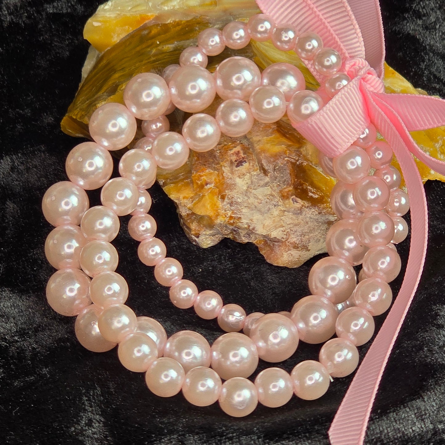 Little Miss Pink Bead Bracelet Set of Three