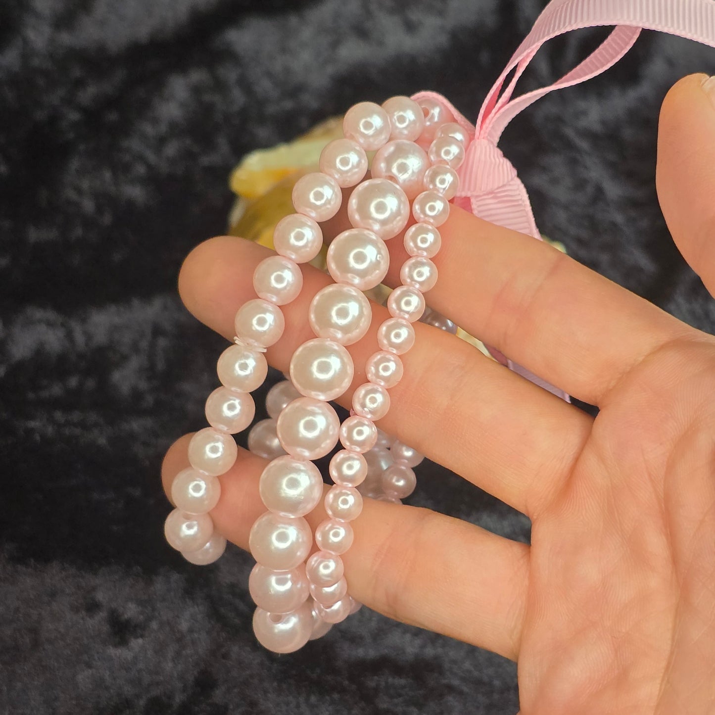 Little Miss Pink Bead Bracelet Set of Three