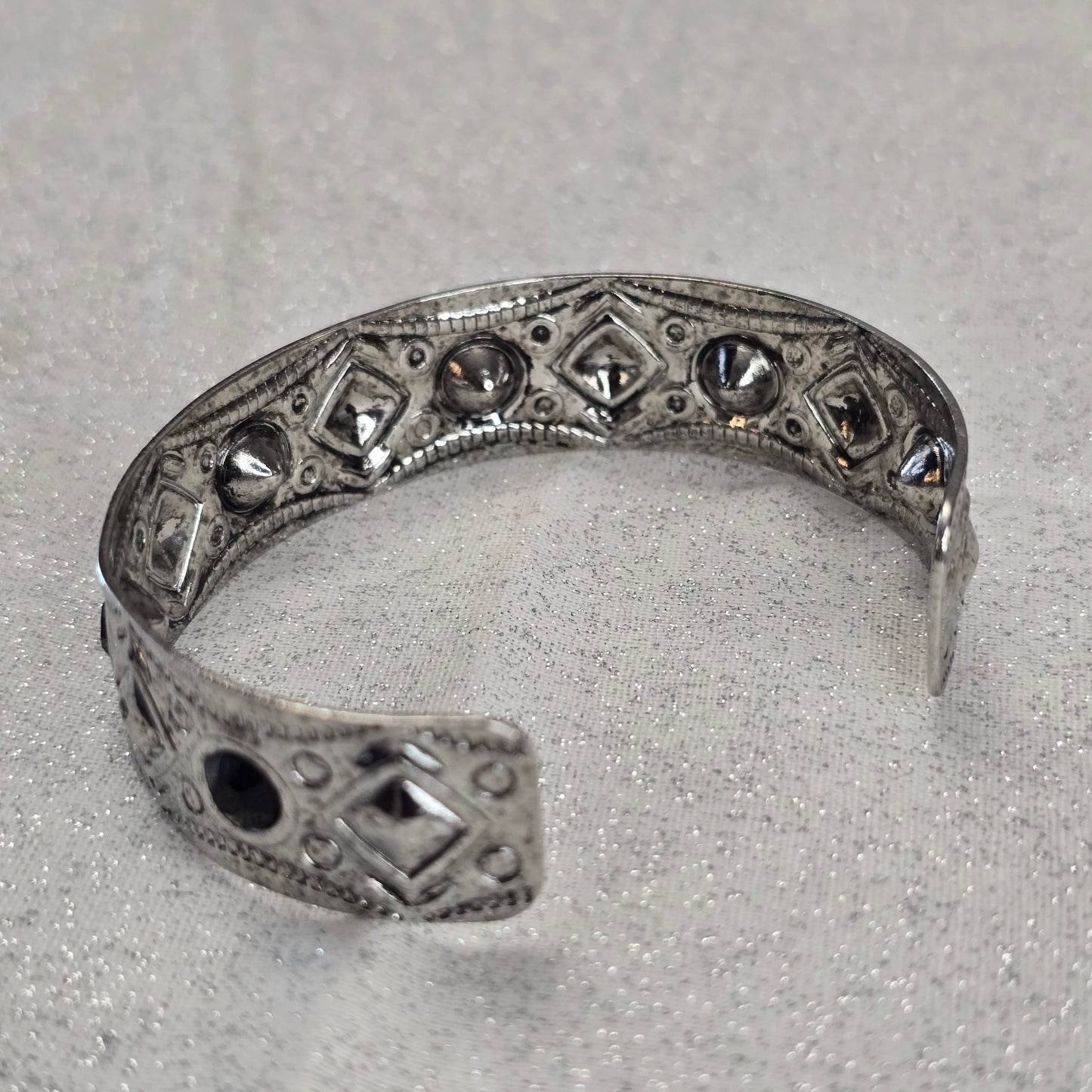 Black Rhinestone Gothic Cuff Bracelet