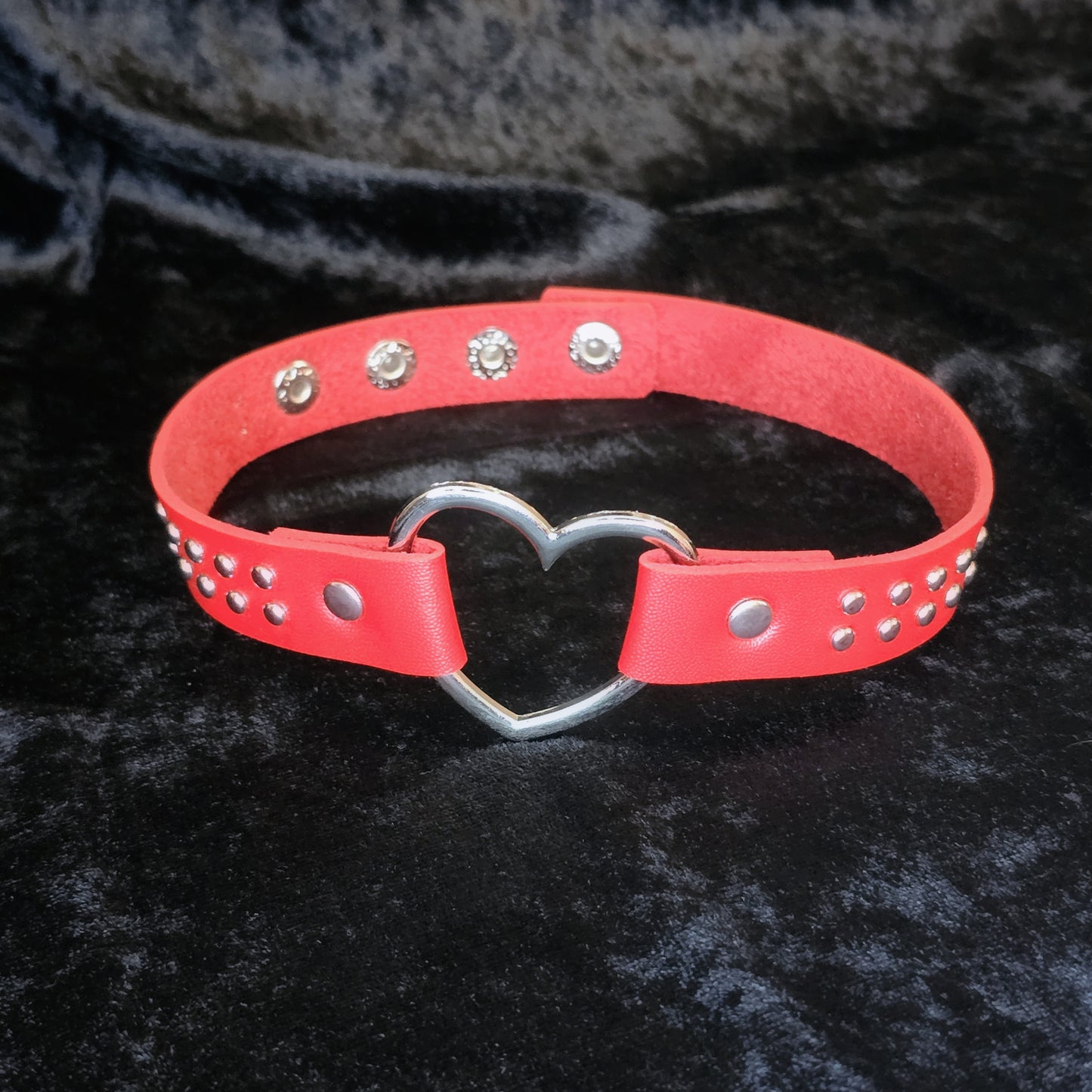 Faux Leather Heart Choker