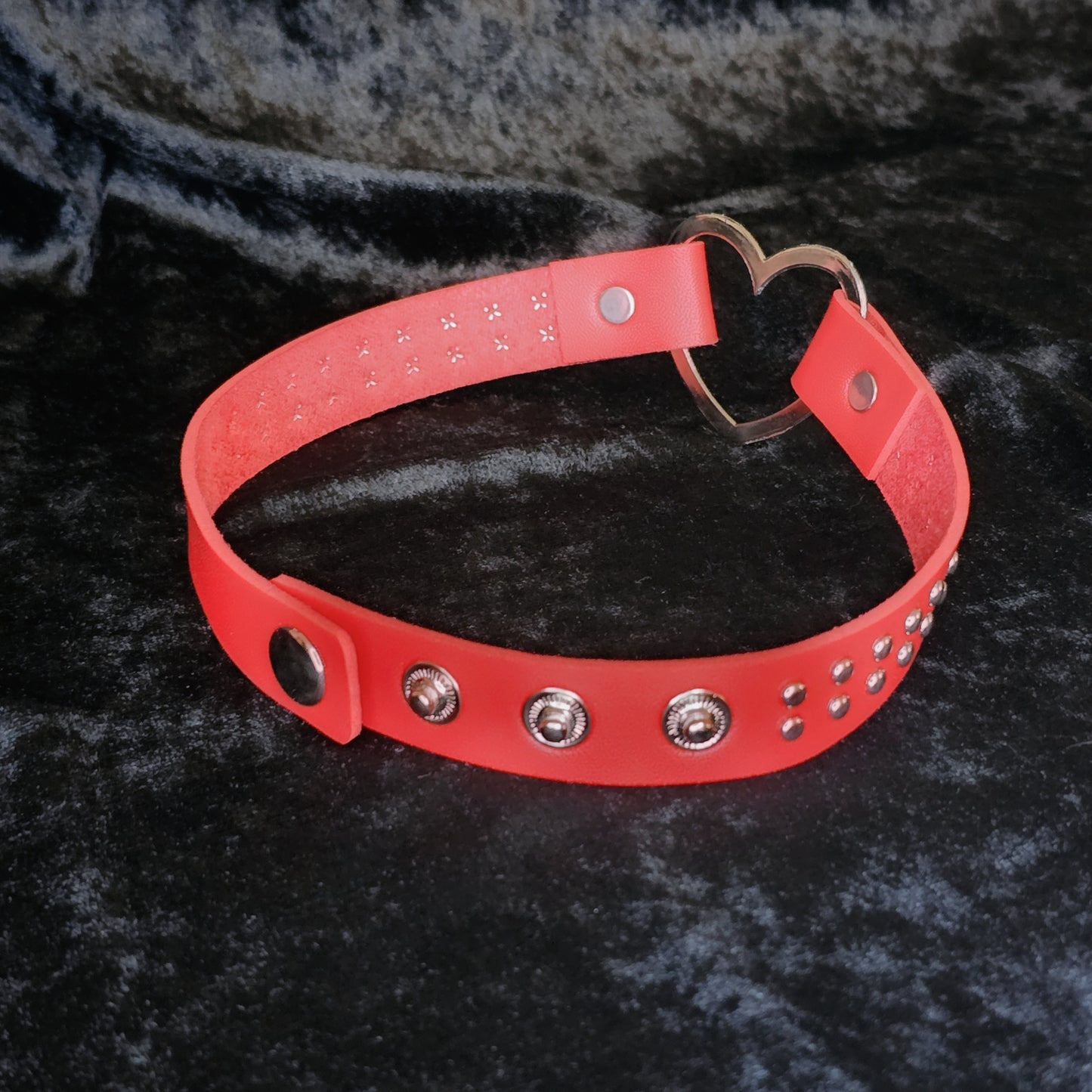 Faux Leather Heart Choker