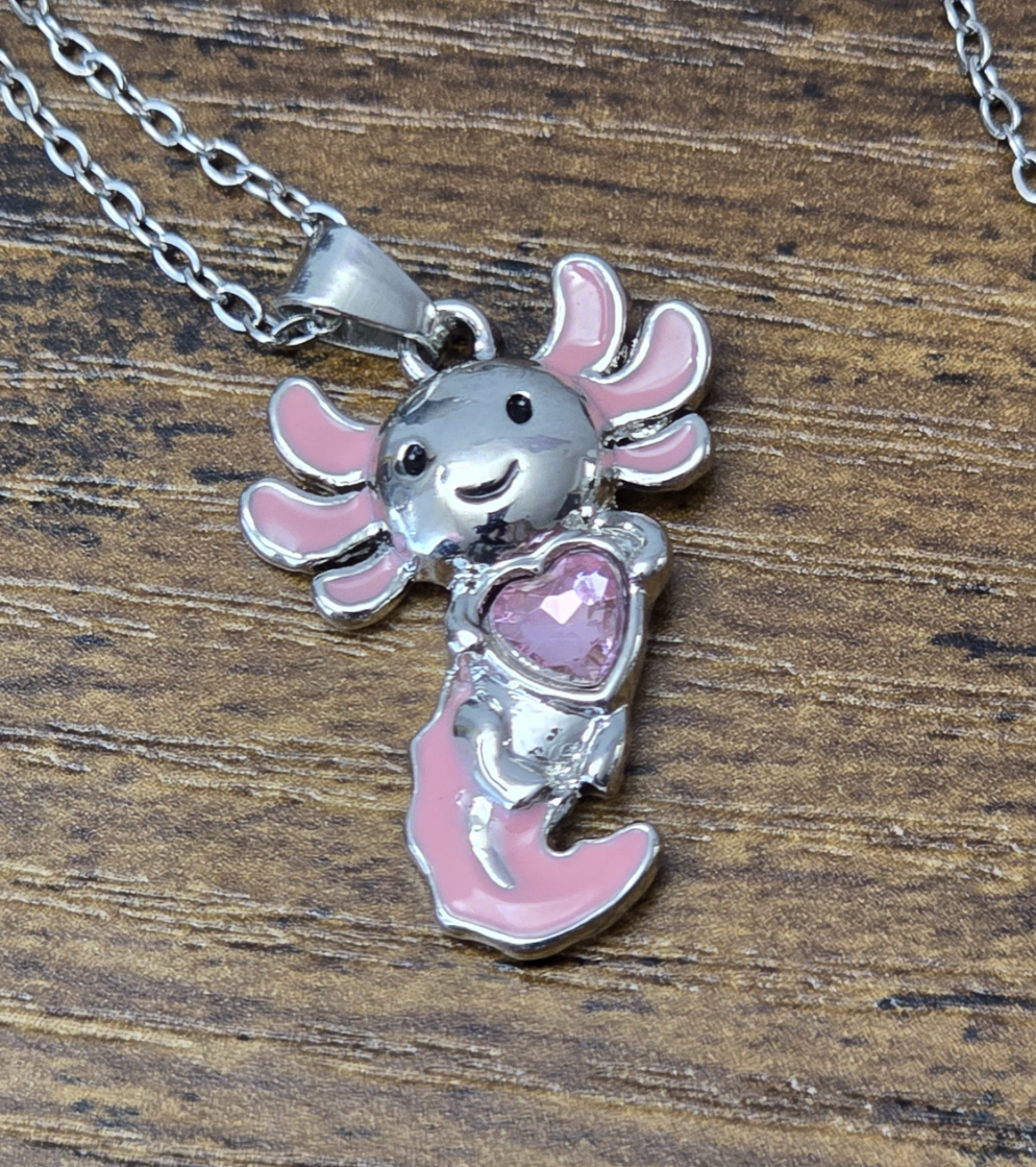 Sweet Pink Axolotl Necklace
