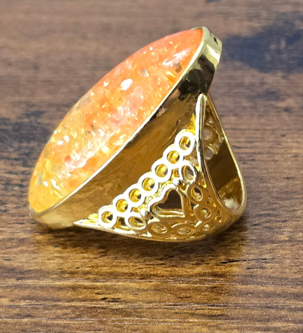 Orange Stone Statement Ring