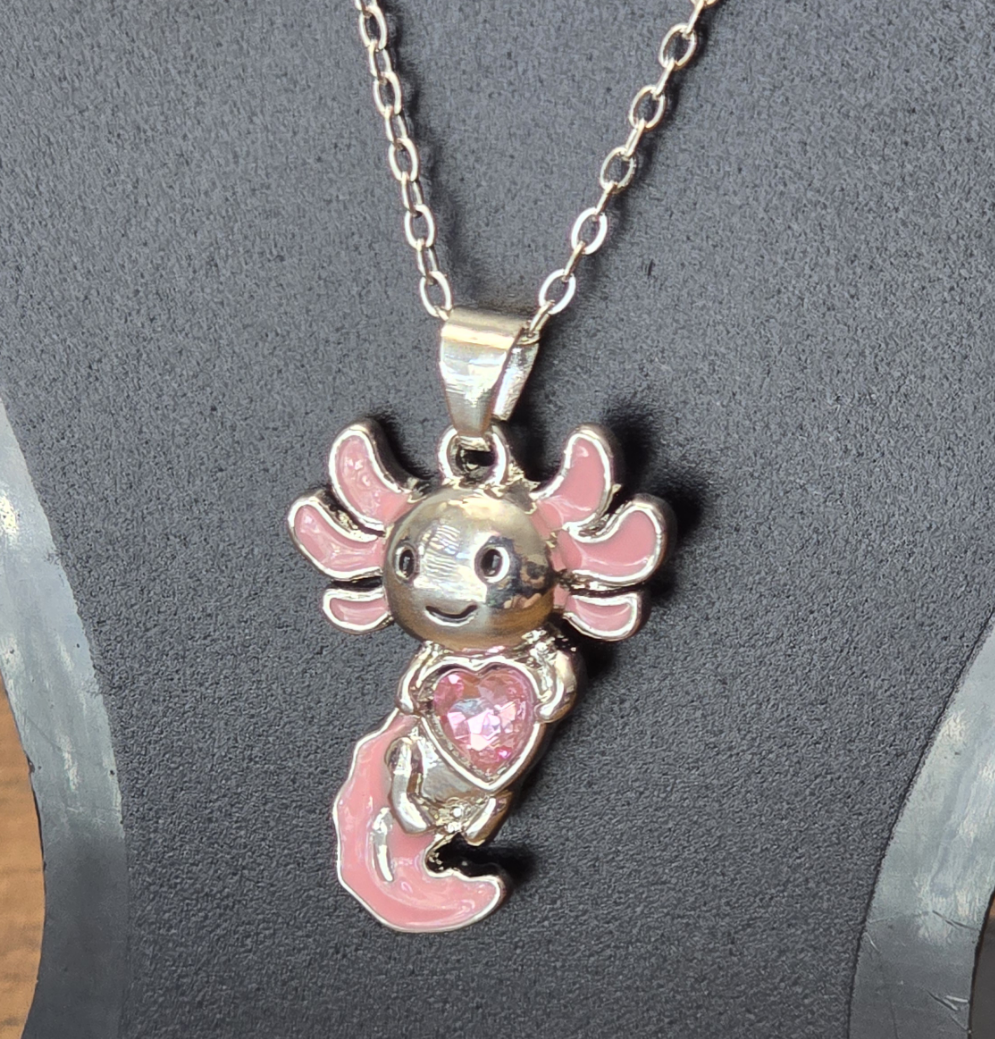 Sweet Pink Axolotl Necklace