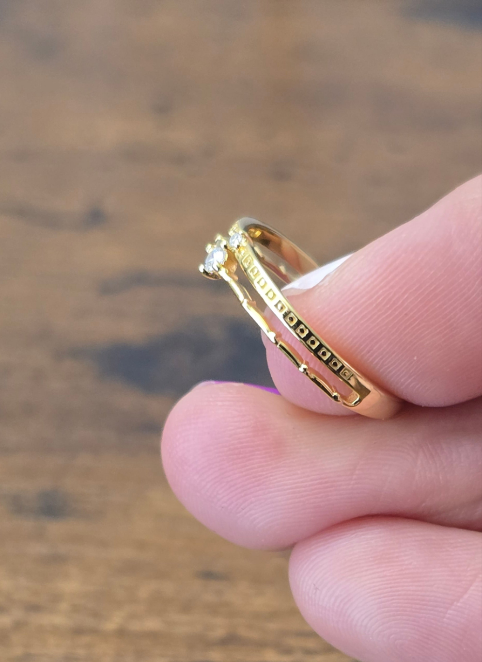 Sterling Silver Gold Promise Ring