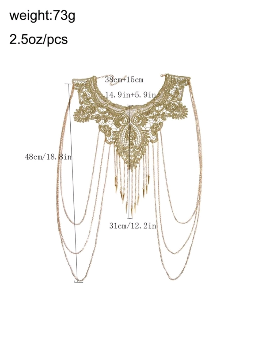 Elegant Gold Lace Chest Body Chain