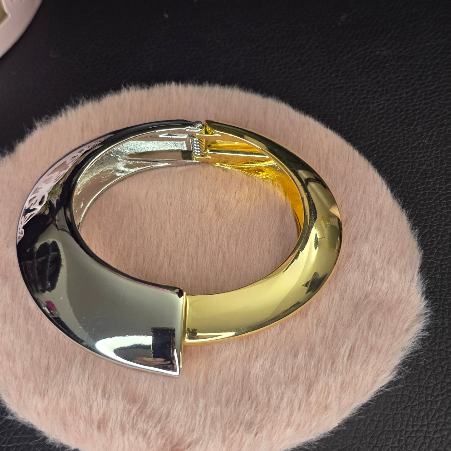 Gold and Silver Statement Bangle Bracelet