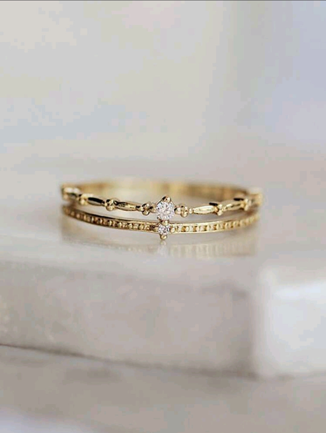 Sterling Silver Gold Promise Ring