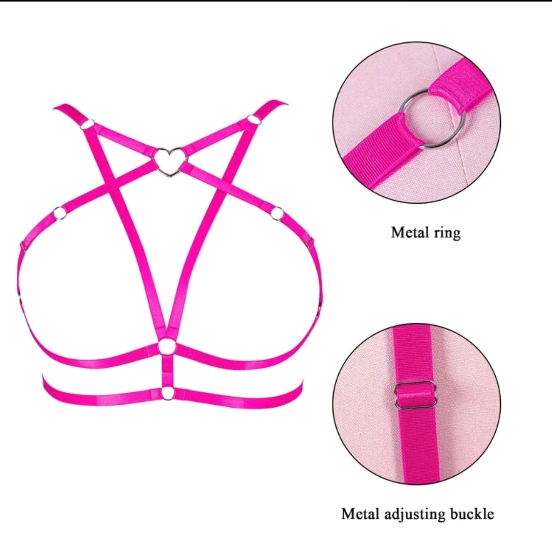 Plus Size Sweetheart Pink Body Harness