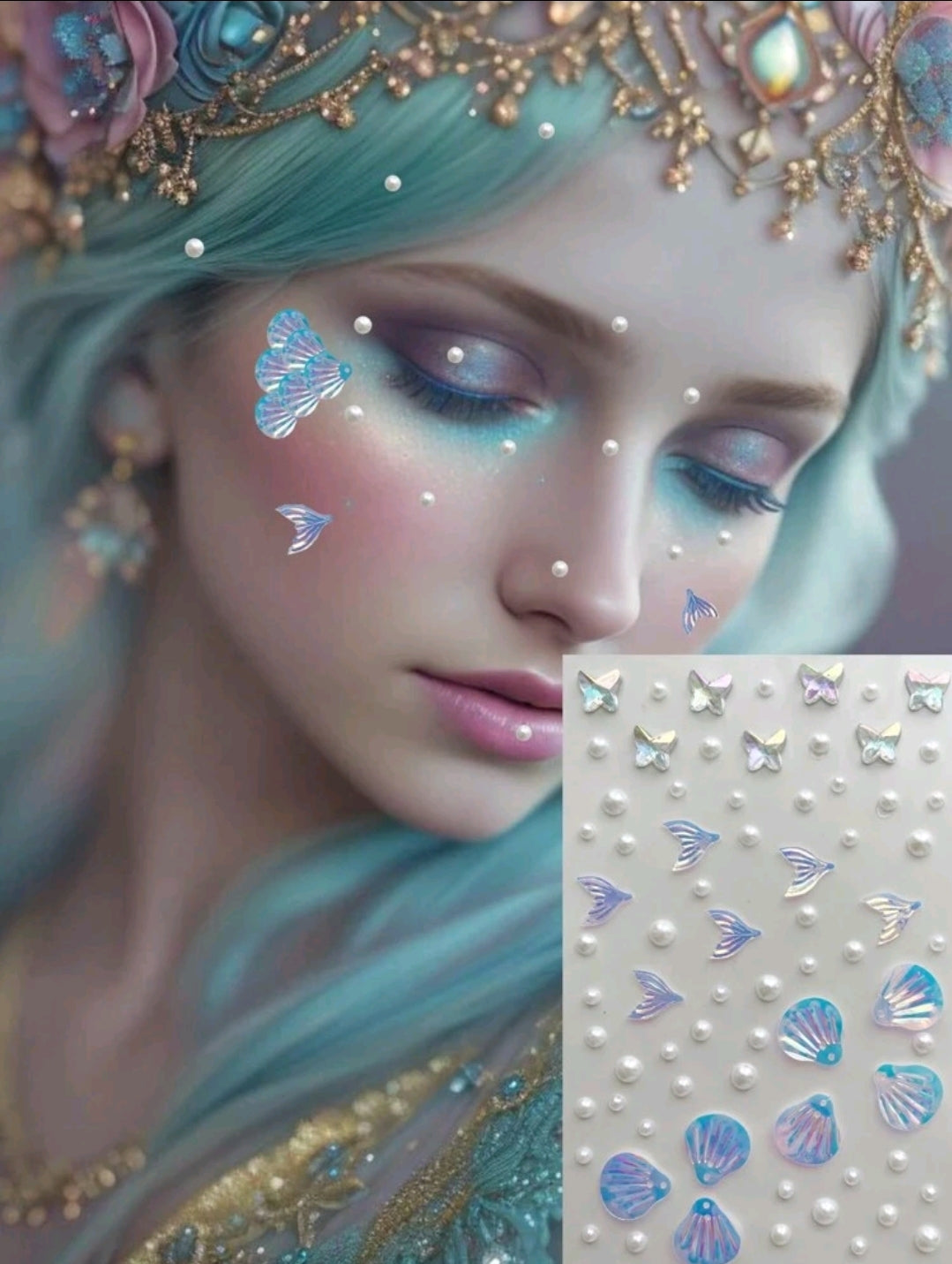 Cute Mermaid Marine and Bead body jewels