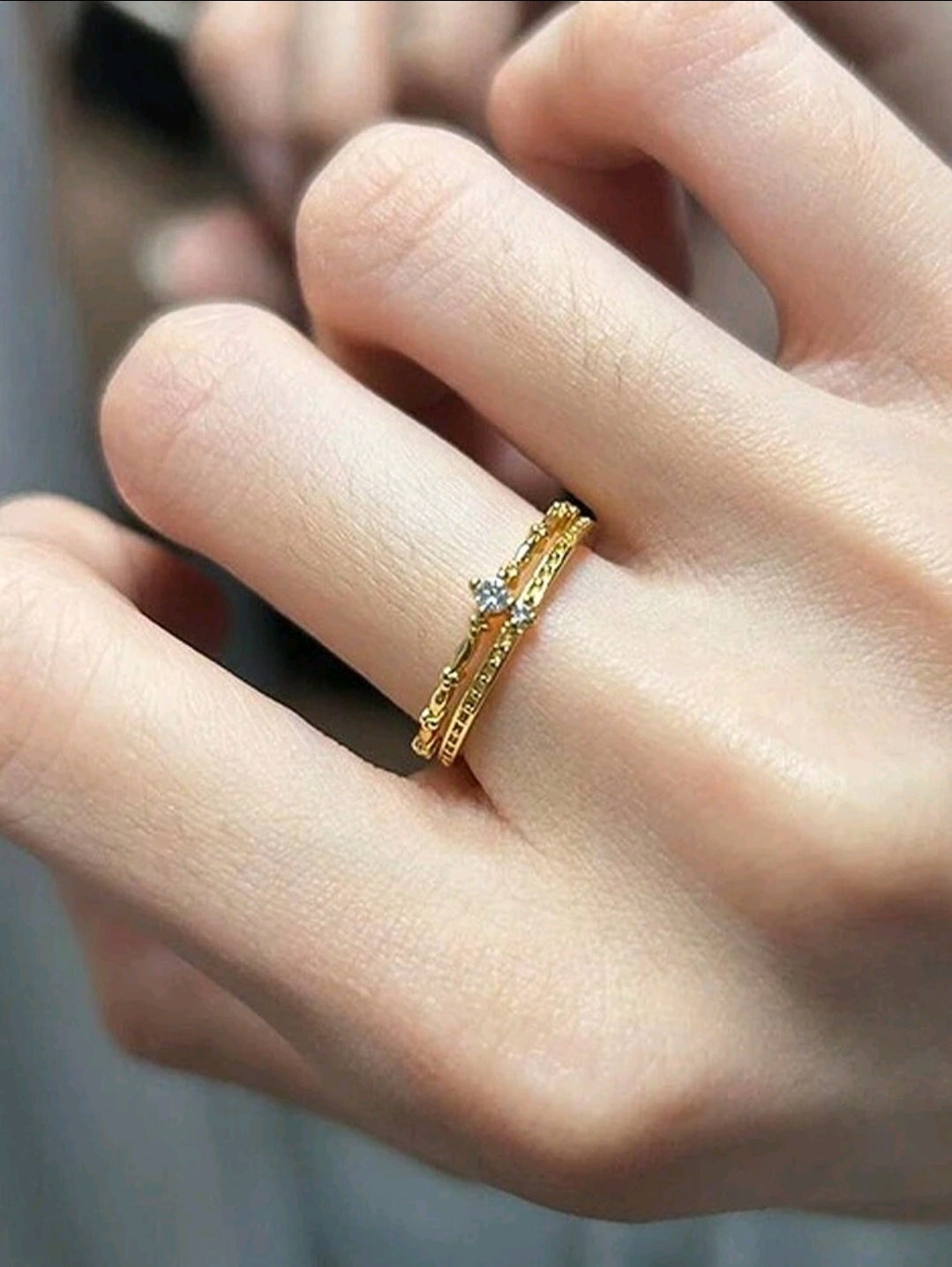 Sterling Silver Gold Promise Ring