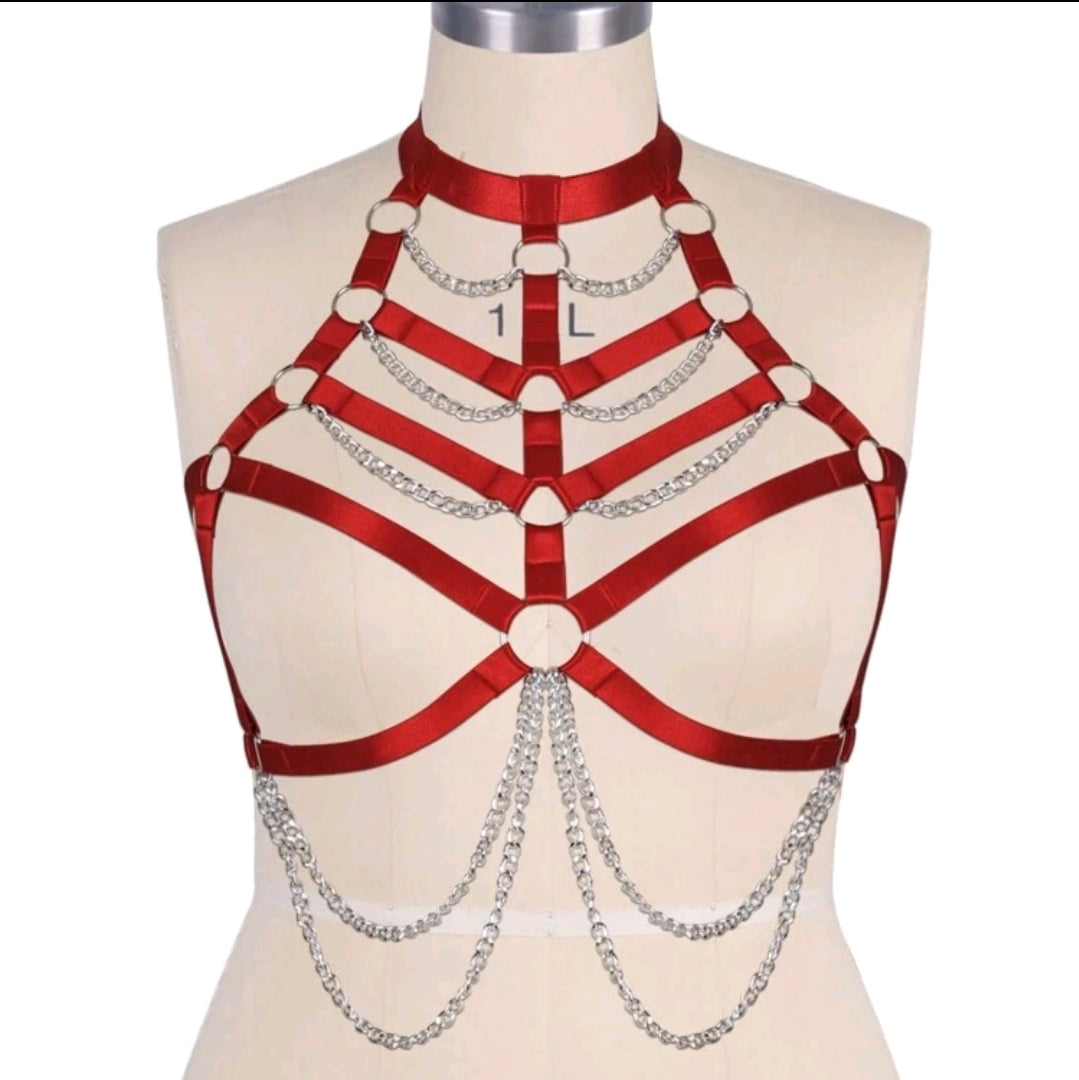 Plus Size Crimson Chest Harness