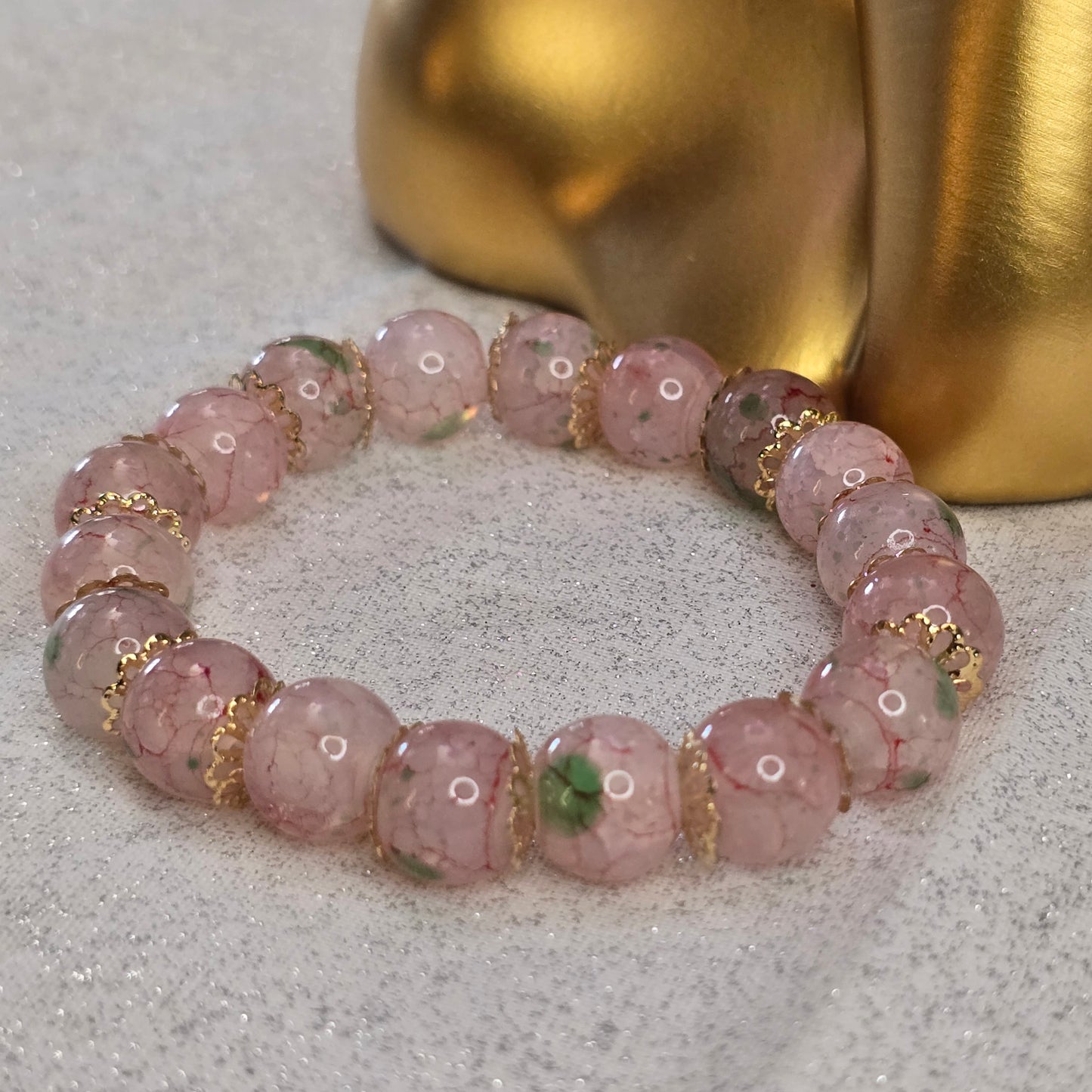 Spring Pink Bead Bracelet
