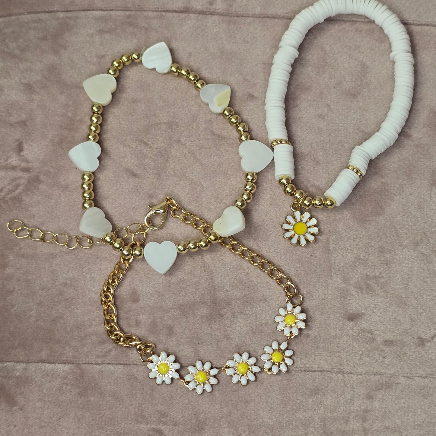 Daisy Love Charm bracelet set of three