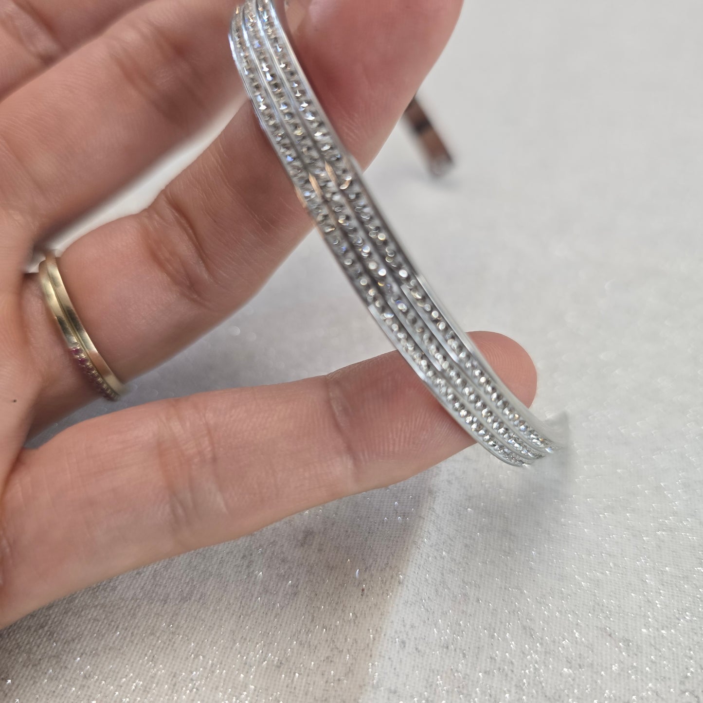 Stainless steel Rhinestone Bangle Bracelet