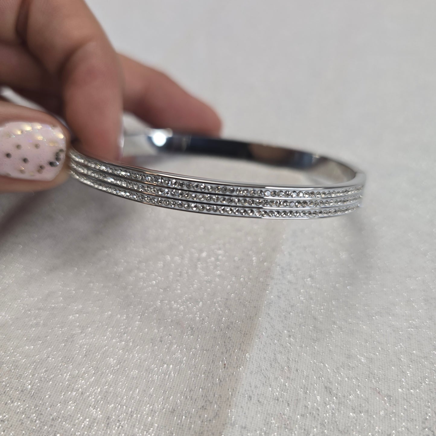 Stainless steel Rhinestone Bangle Bracelet