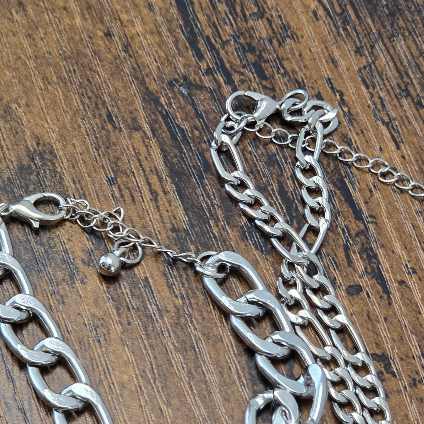 Lock and Key Pair of Chain Necklaces