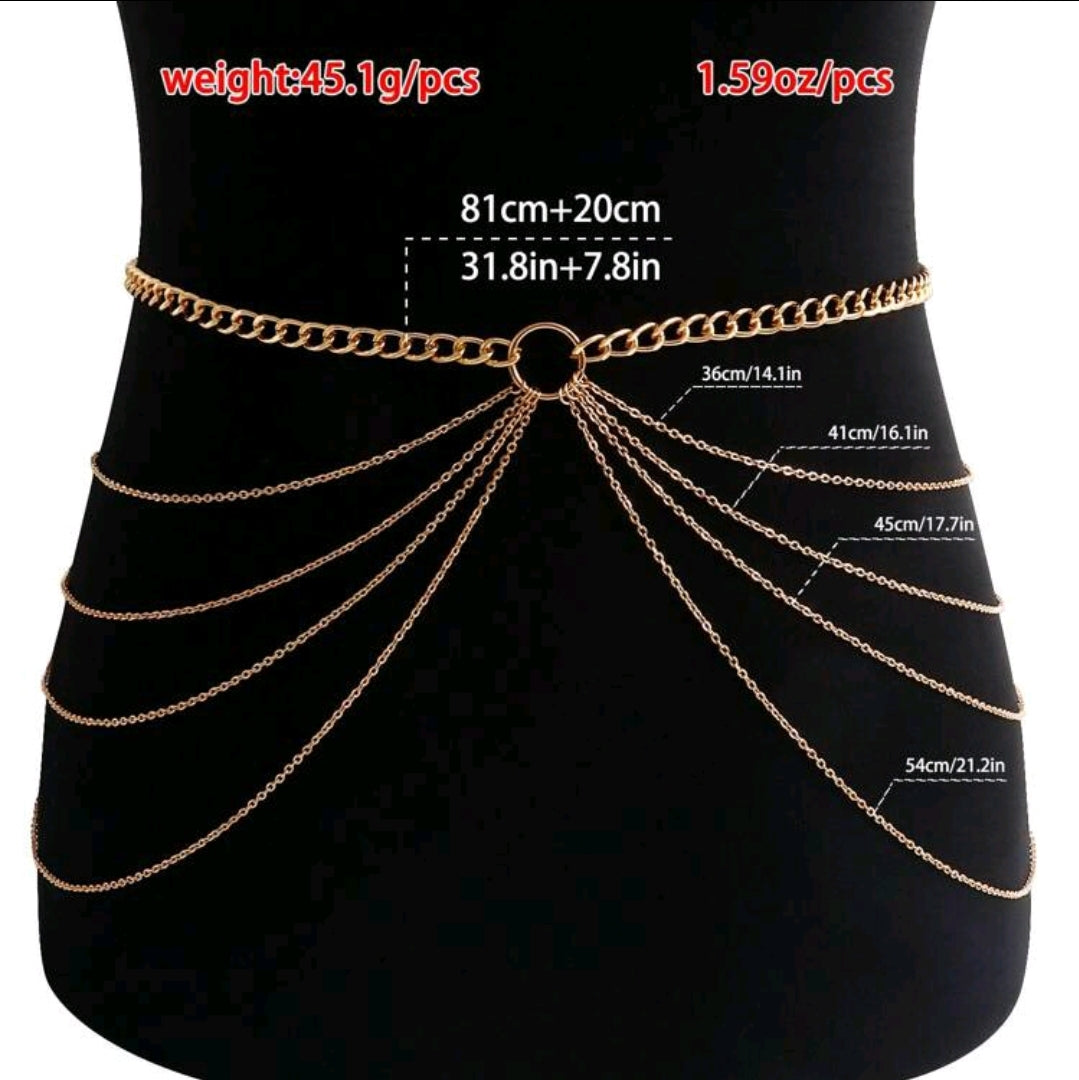 Multilayer Waist Body Chain