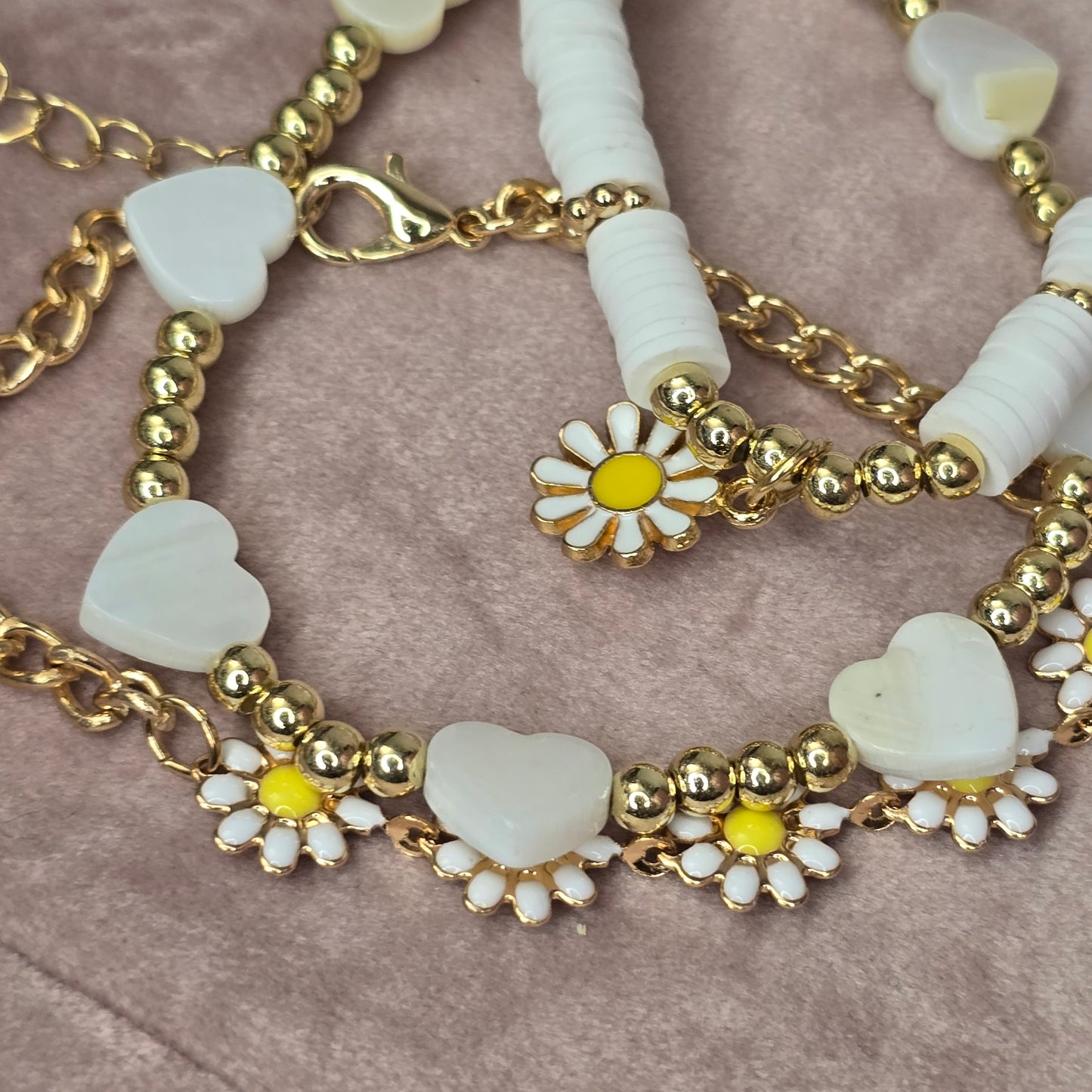 Daisy Love Charm bracelet set of three