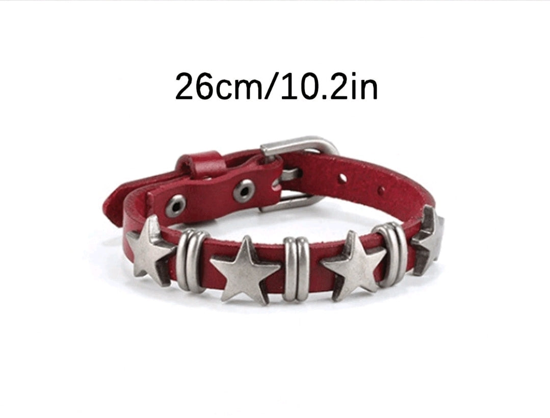 Buckle Star Red Choker and Bracelet Set