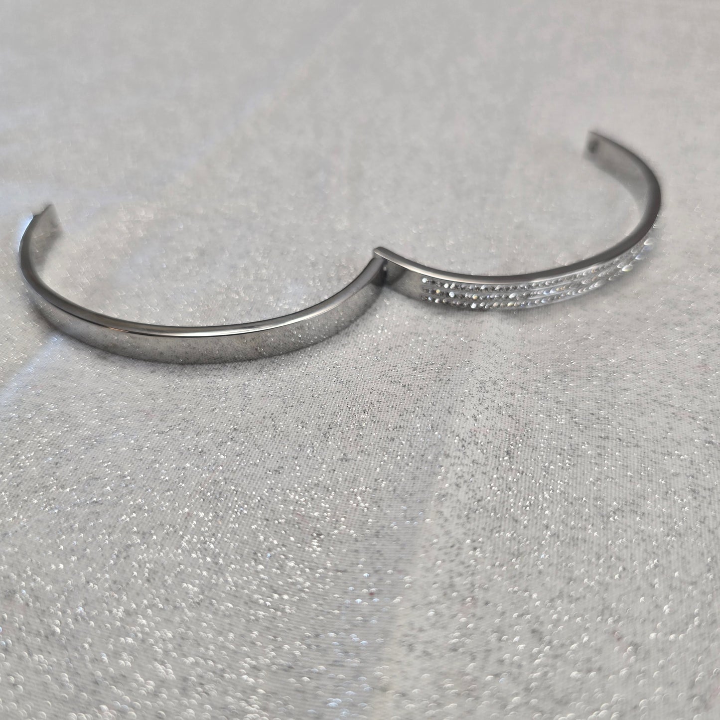 Stainless steel Rhinestone Bangle Bracelet