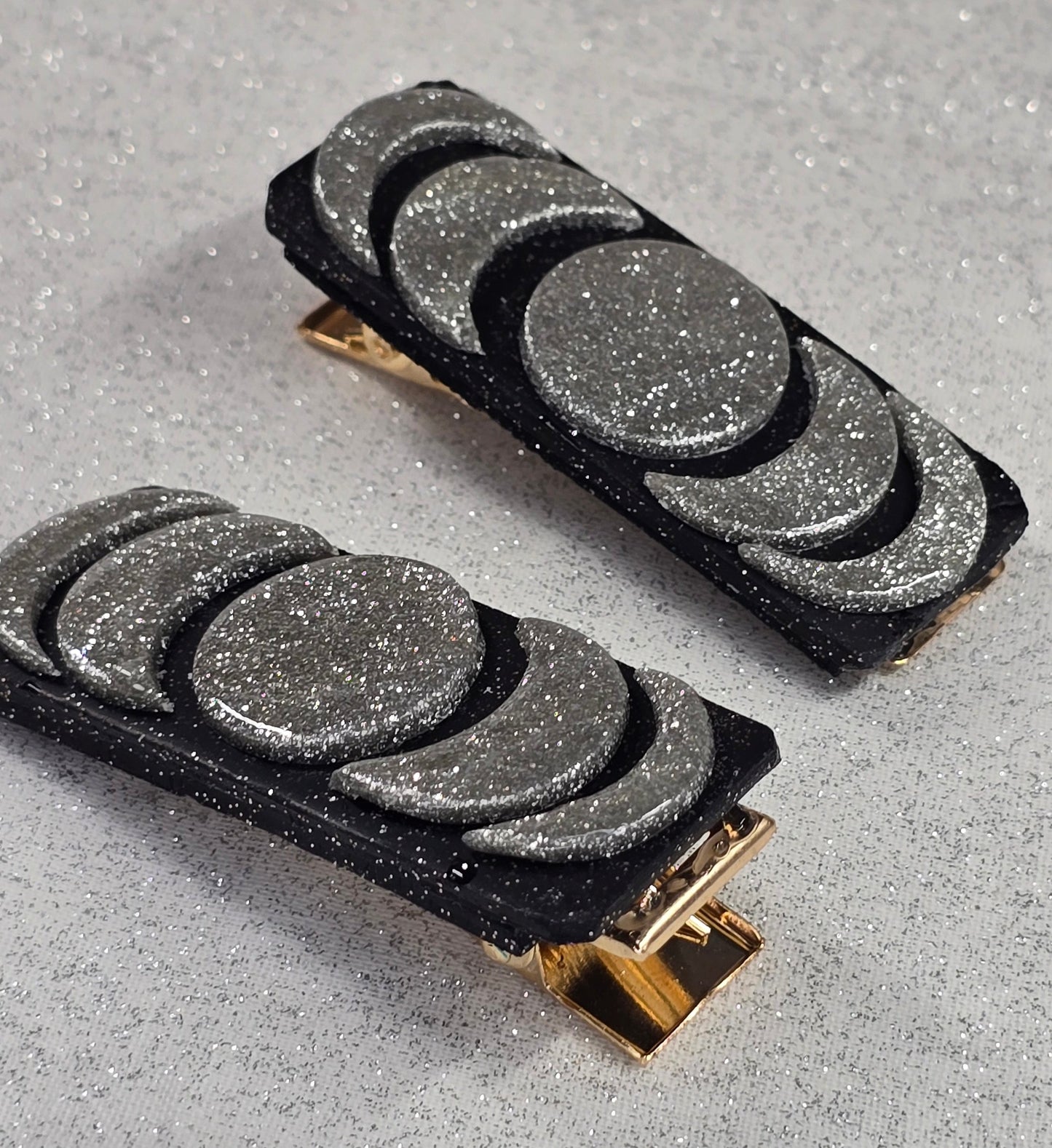 Handmade Moon Phases Hair clips set