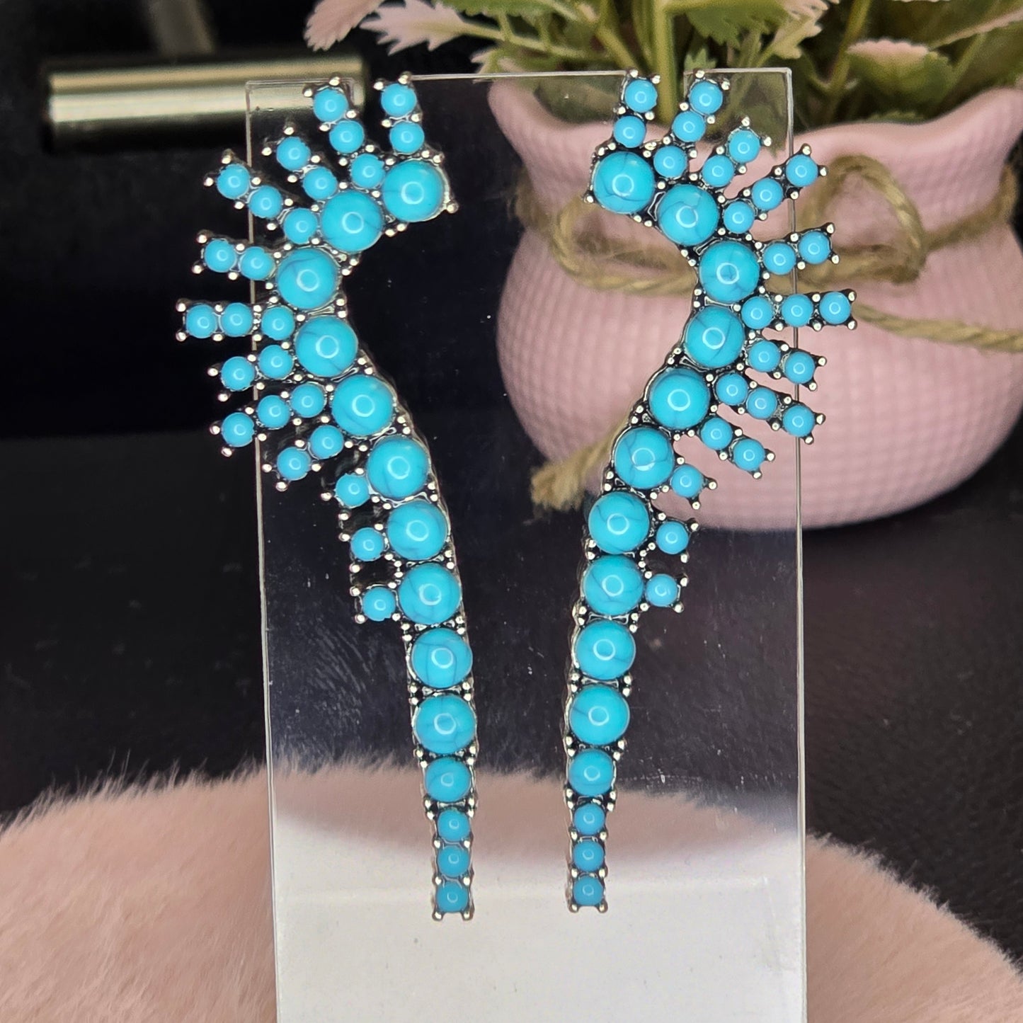 Blue Statement Earrings