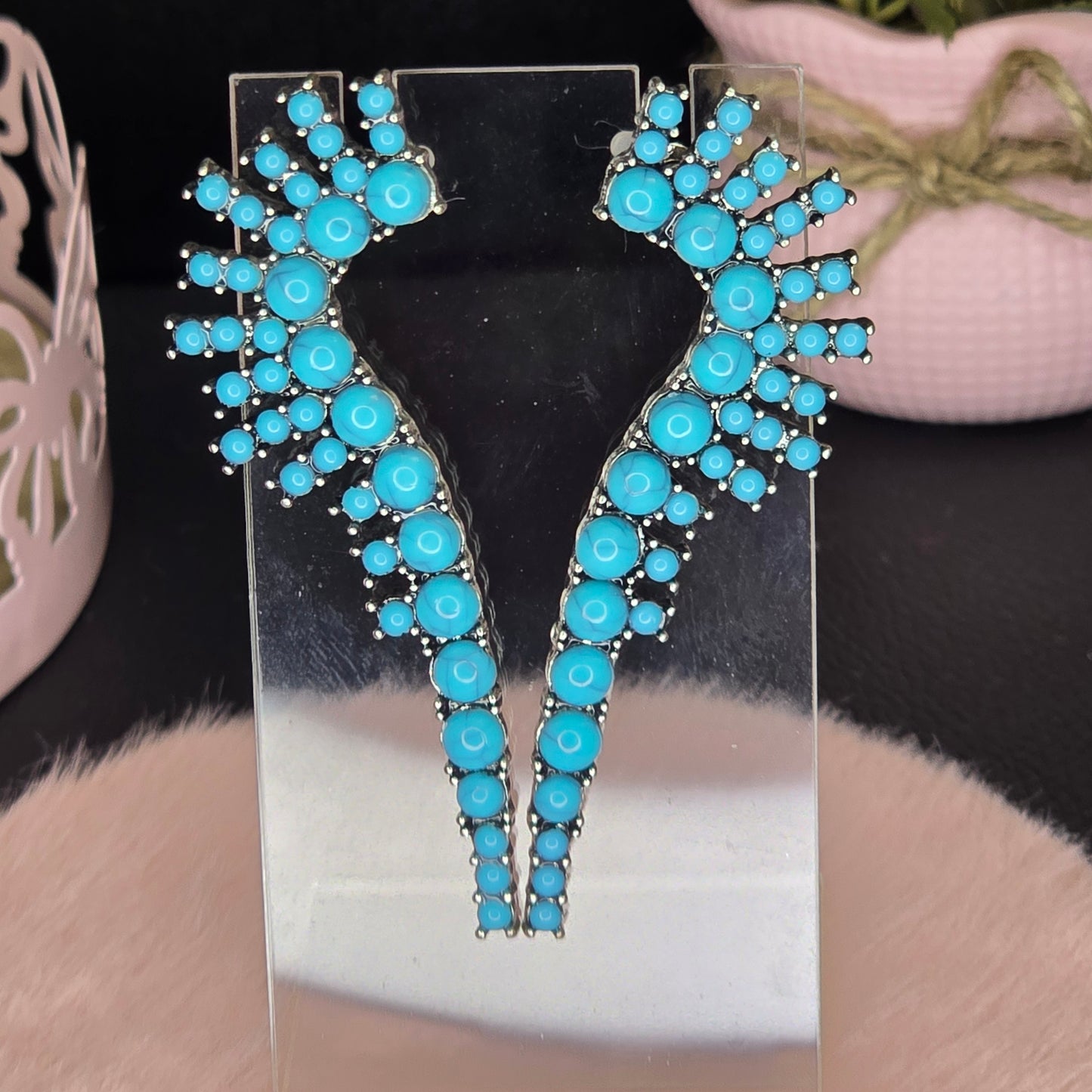 Blue Statement Earrings