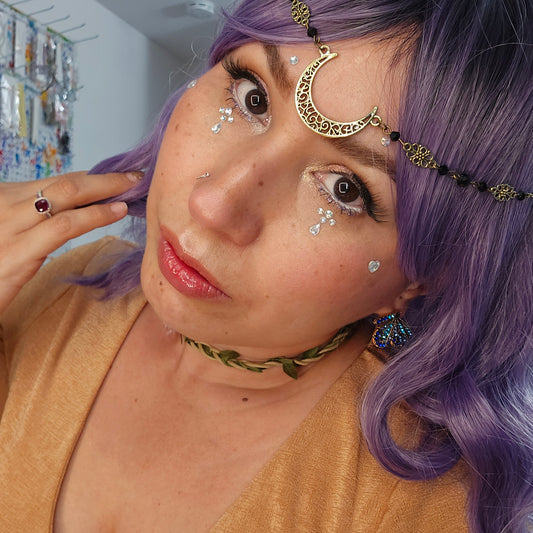 Cresent Moon Whimsical Headband/ Necklace