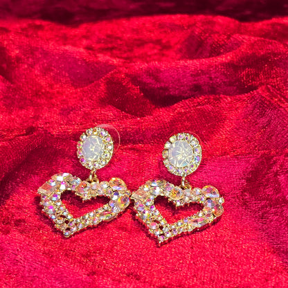Iridescent Heart Shaped Shimmery Earrings