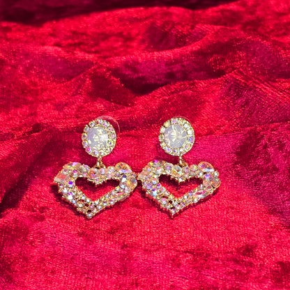 Iridescent Heart Shaped Shimmery Earrings