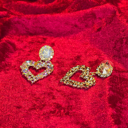Iridescent Heart Shaped Shimmery Earrings