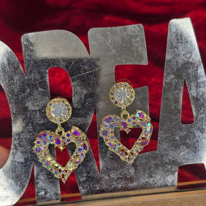 Iridescent Heart Shaped Shimmery Earrings