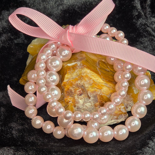 Little Miss Pink Bead Bracelet Set of Three