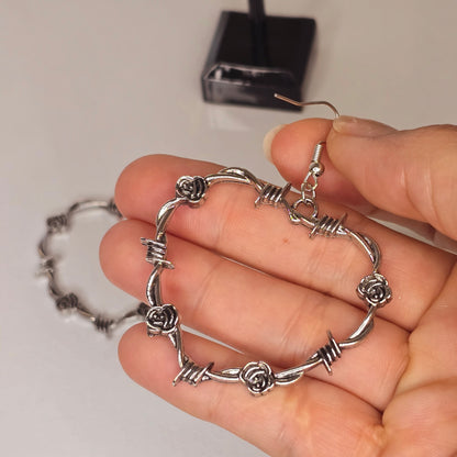 Rose and Thorns Hear Shaped earrings