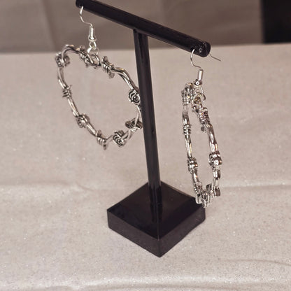Rose and Thorns Hear Shaped earrings