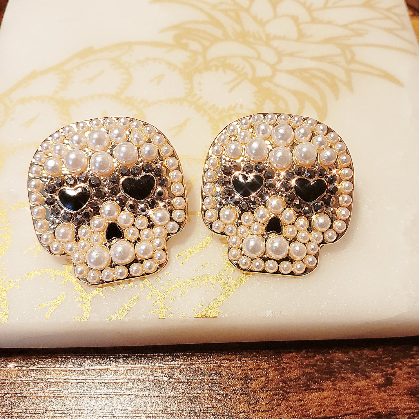 Bead, Day of the Dead, Skull Earrings