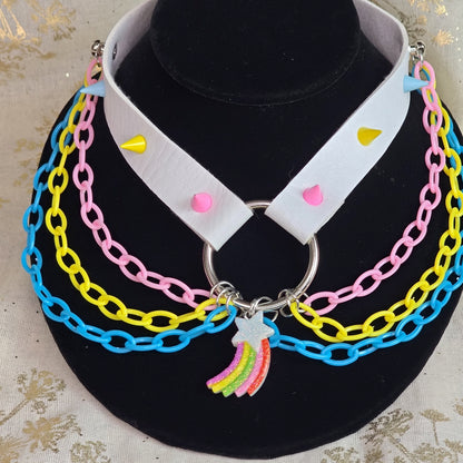 Shooting Rainbow, Colorful, Chain Choker