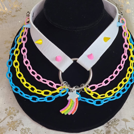 Shooting Rainbow, Colorful, Chain Choker