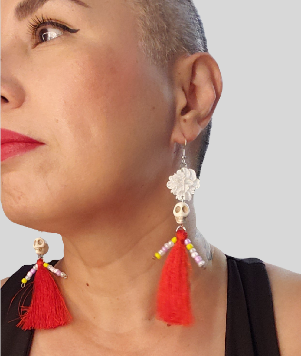 Dia de los Muertos Tassel Earrings