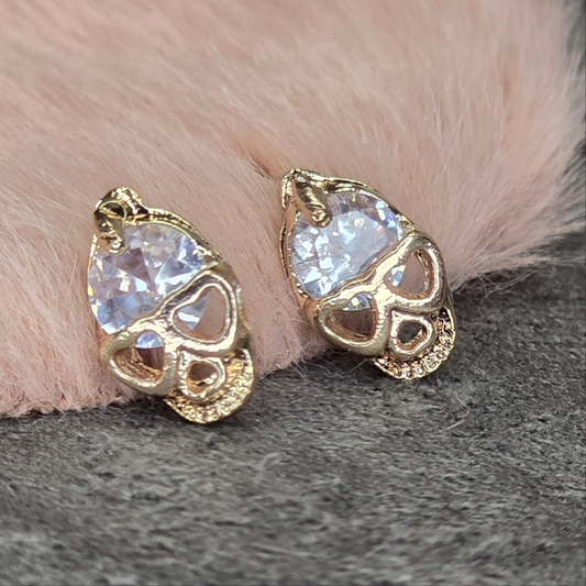 Rhinestone Skull Stud Earrings