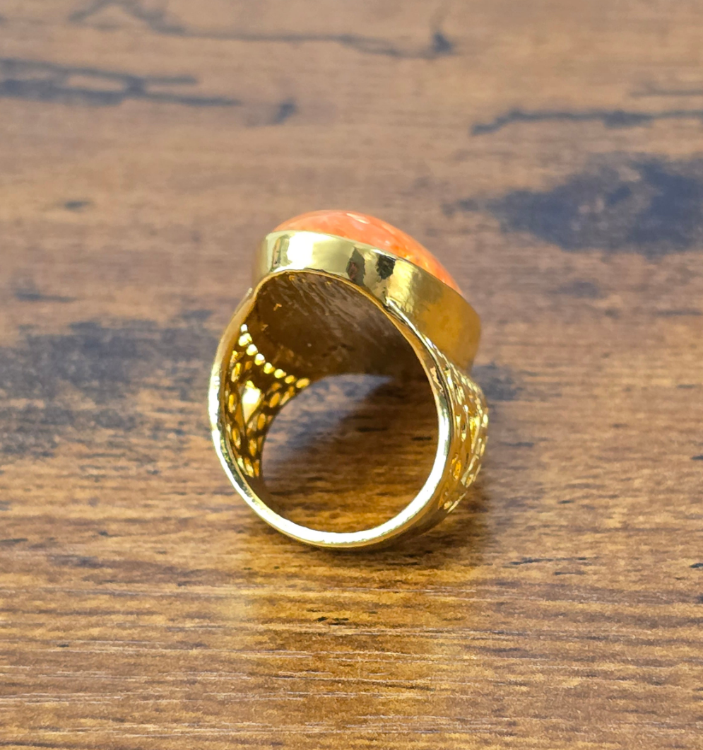 Orange Stone Statement Ring