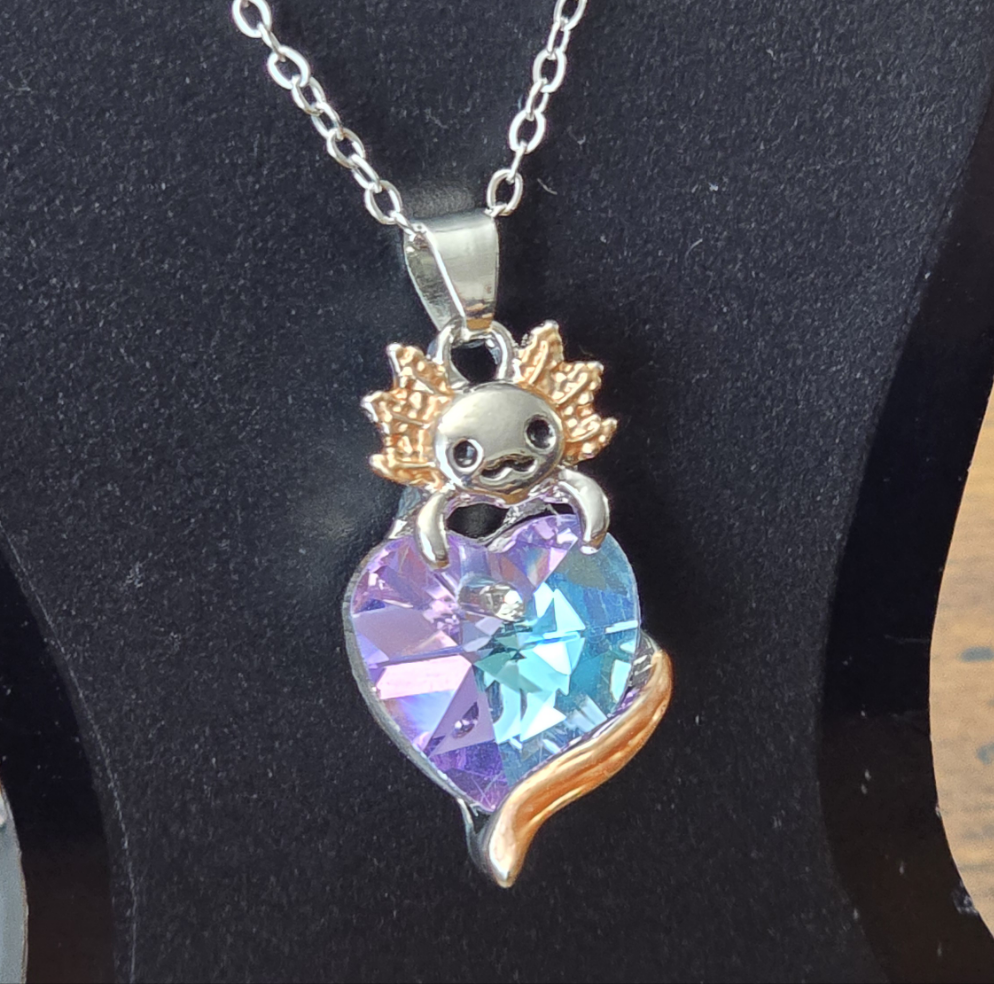 Axolotl Love Pendant Necklace