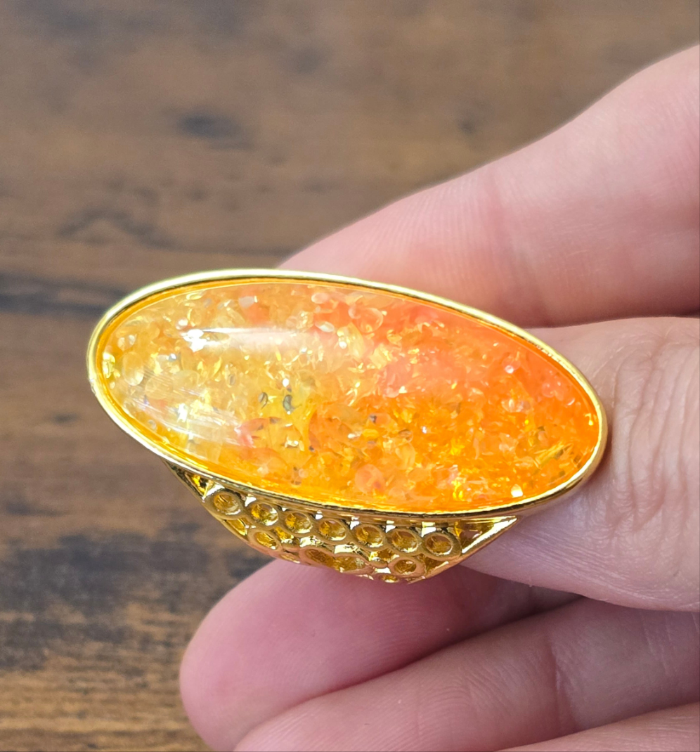 Orange Stone Statement Ring