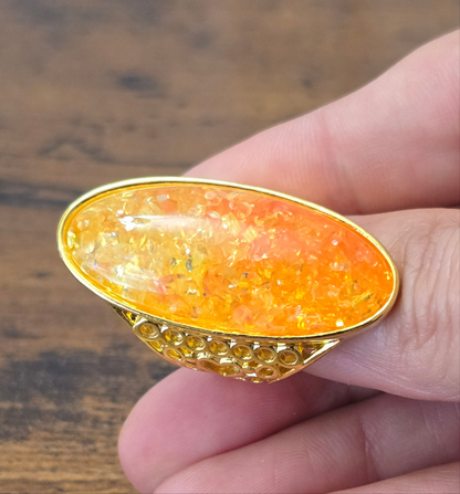 Orange Stone Statement Ring