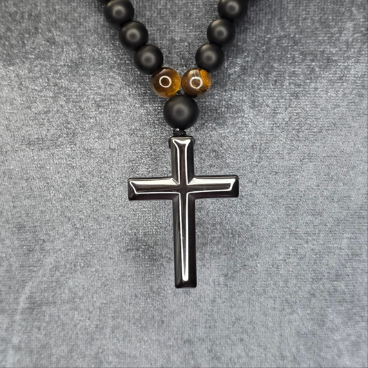 Gun Metal Cross Necklace