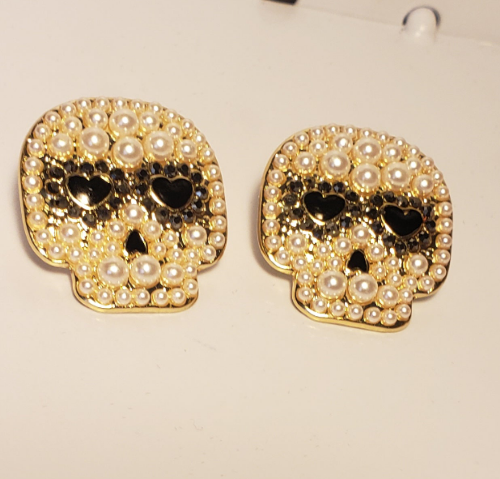 Bead, Day of the Dead, Skull Earrings