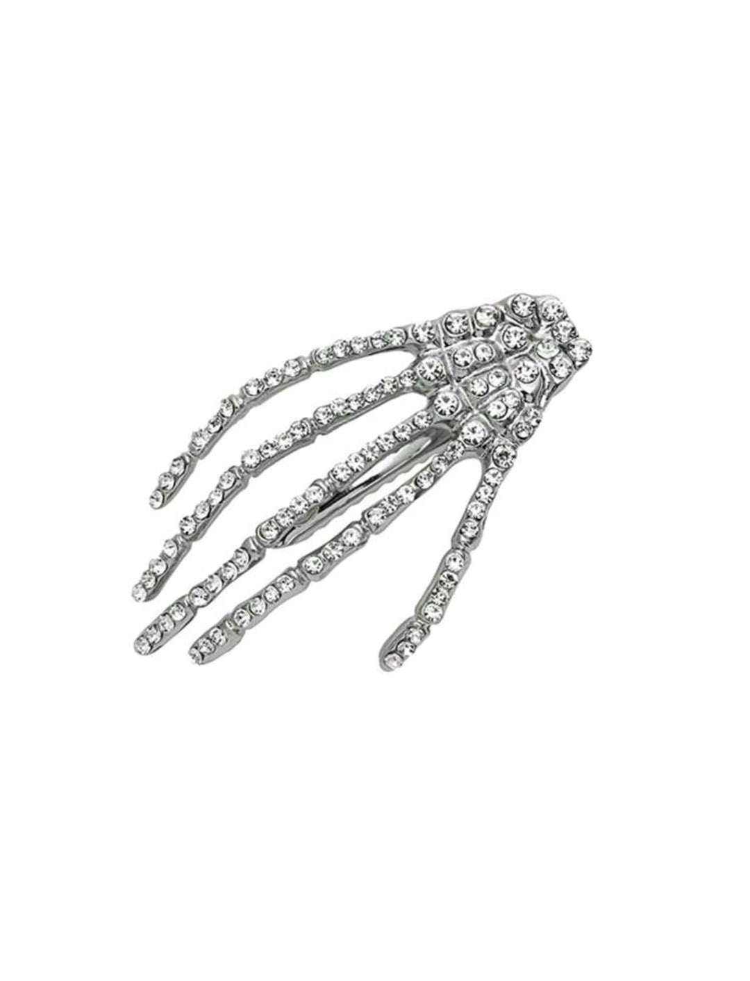 Silver Skeleton Hands Hair Clip Set of two