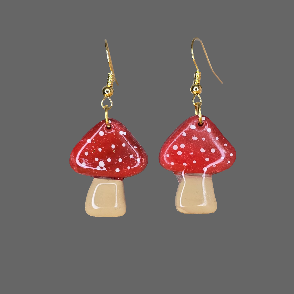 Handmade Mushroom Earrings